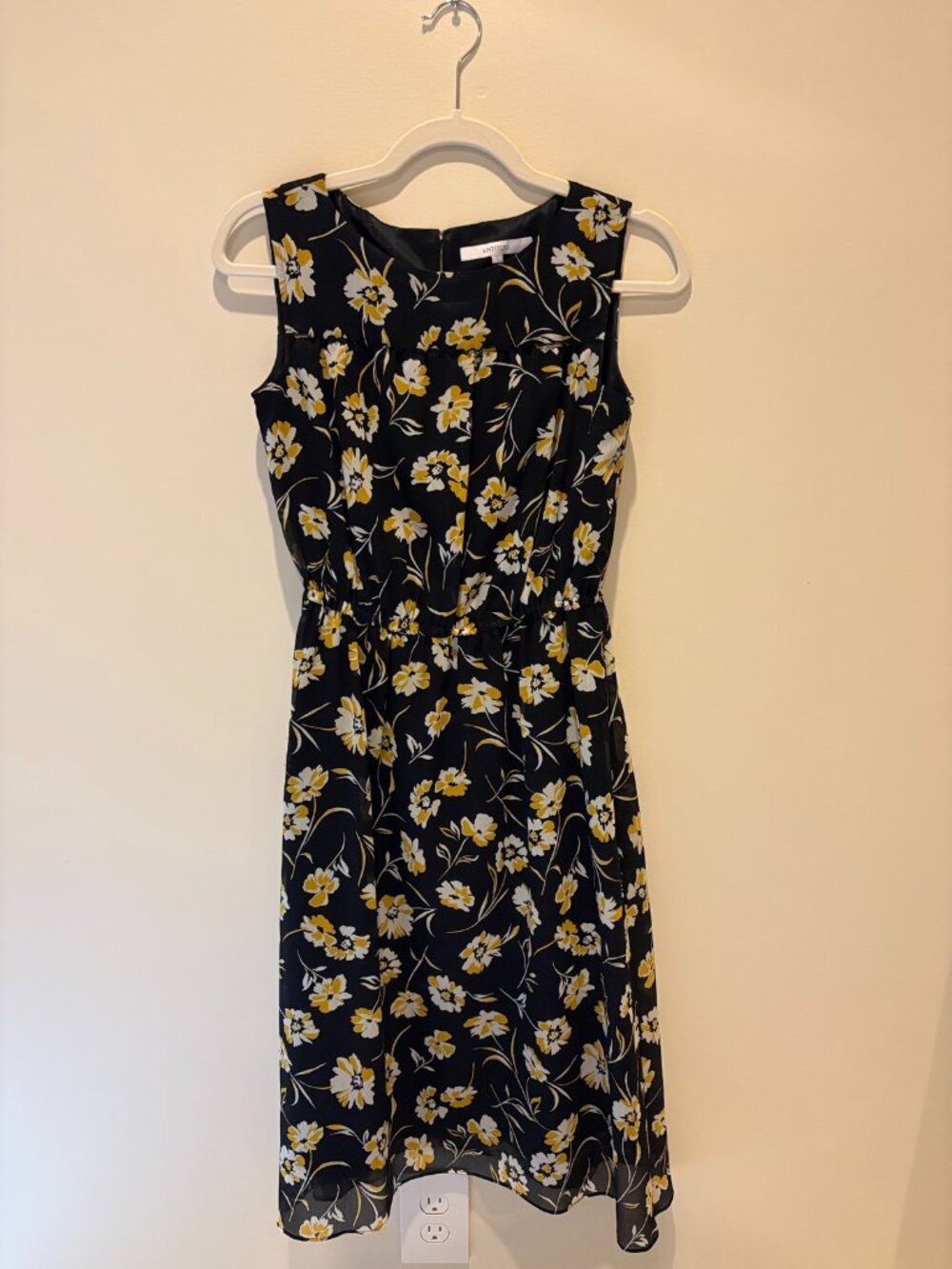 UNTITLED Japan floral sleeveless midi dress - size 1 (S, US ~2-4) - black/yellow